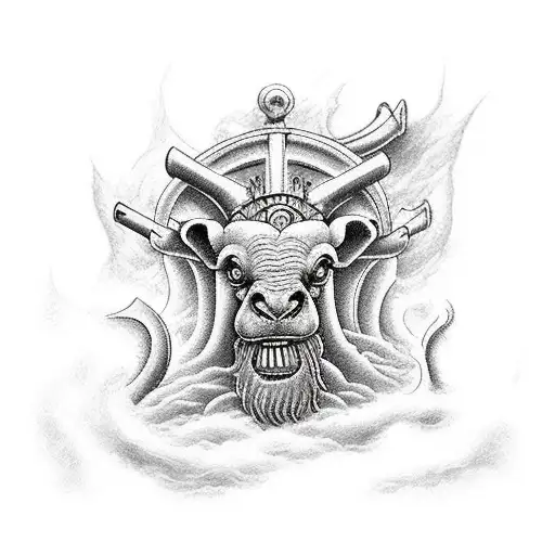 Noahs Ark From The Bible With No Sails In Stormy Water