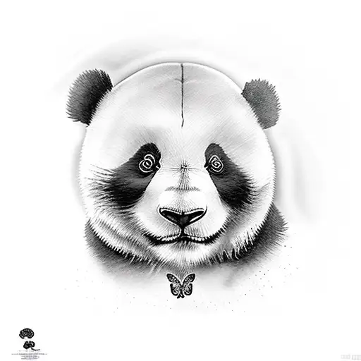 Panda With A Butterfly On Its Nose