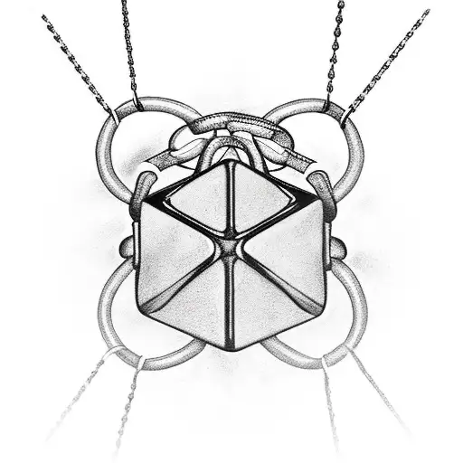 A Hand Holding A Chain With Dice On The End Of The Chain