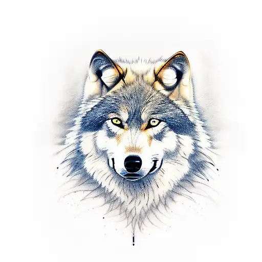 Wolf With Colored Eyes