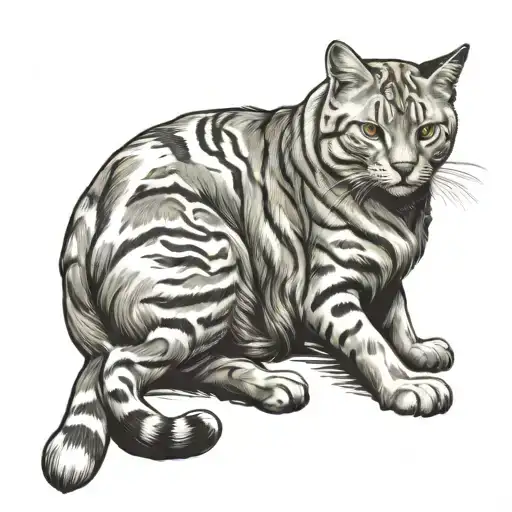 Siberin Cat Hugging Bull