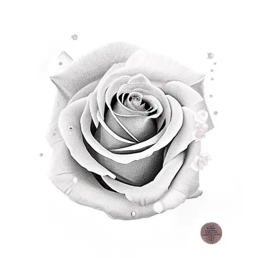 Sleeve Girl's Face With A Rose Ending On May Hand