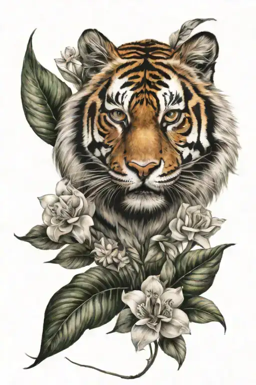 Floral With Tiger