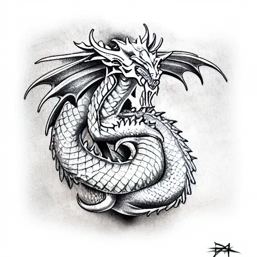 Dragon Holding Onto The Skin