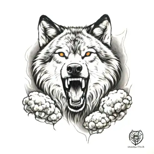 Wolf Head With Sheep Head Skin On The Wolf