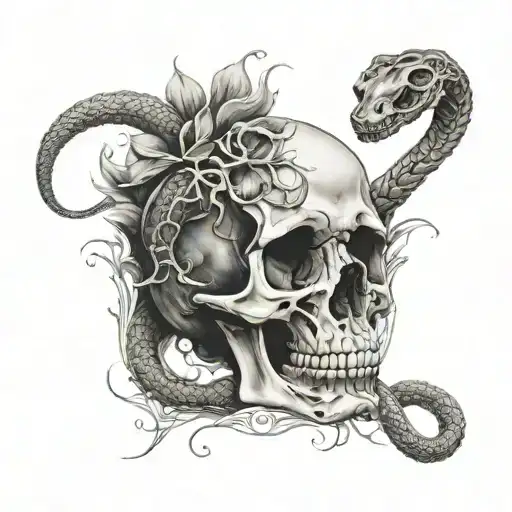Snake And Skeleton
