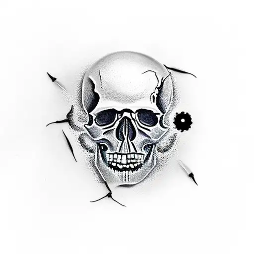 Skull With Bullet Hole