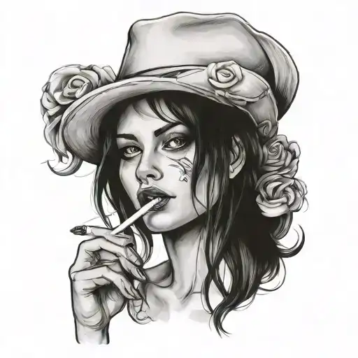 Beautiful Girl 2 Faced Smoking