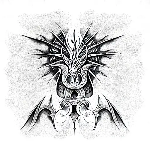 Dragon With A Halo And Horns