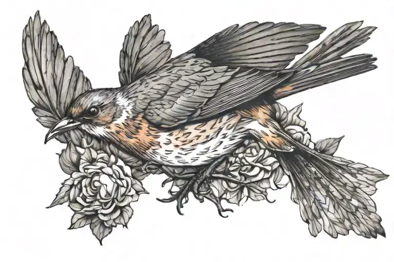 Robin Bird Flying Over The United Kingdom