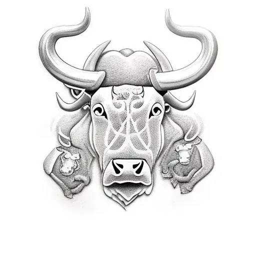 Bull Head That Represents My Family Of 3 Kids