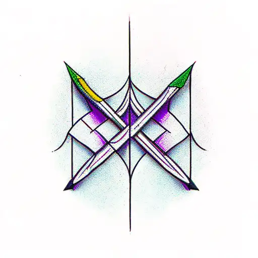 Arrow With Green And Purple