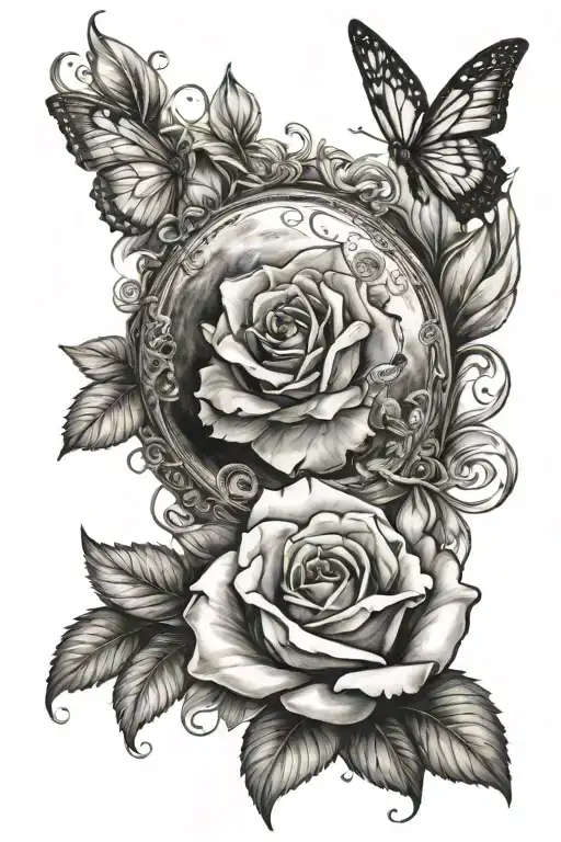 Roses Moon And Diamonds