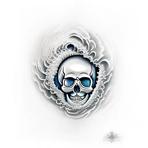 Skull In A Wave