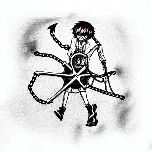 Anchor And Chain Mixed With Ken Kaneki From Tokyo Ghoul