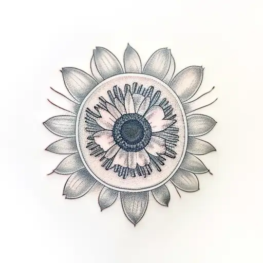 White Cat With Daisy Flower