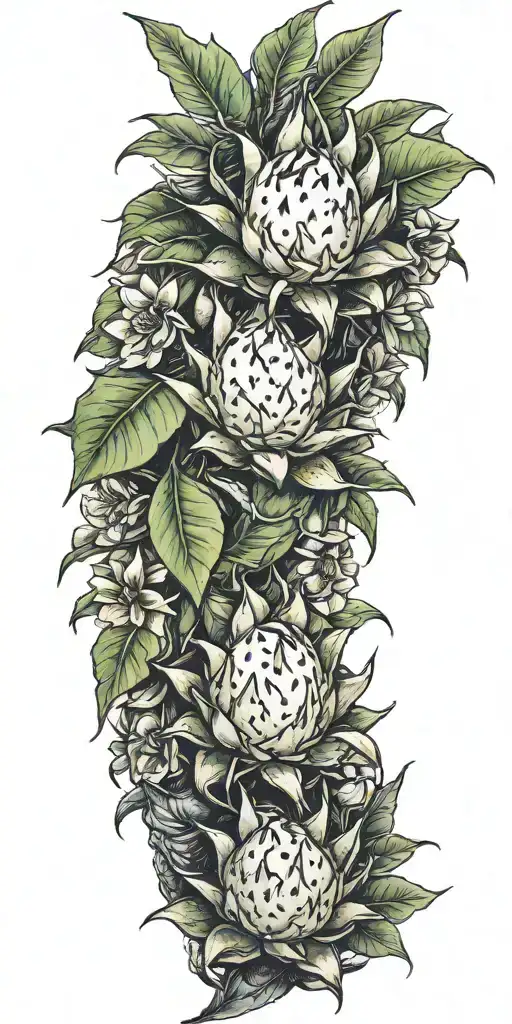 Dragonfruit Plant With Dragon Head And Plumeria