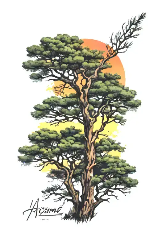 Arizona Pine Trees Colors Sunset