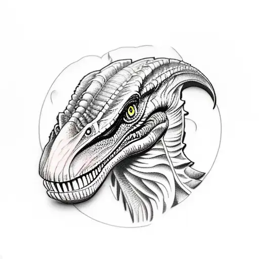 Velociraptor And Gun