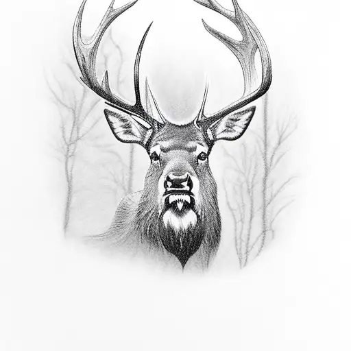 Rutting Elk In Nature