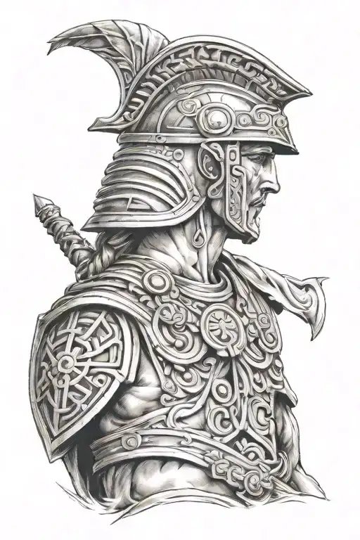 Roman Soldier Greek Key Intertwined