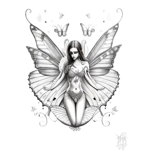 Butterfly Fairy Mermaid Asymetrical