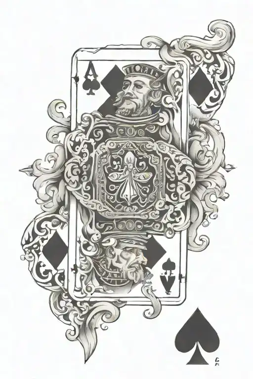 Ace And King Of Spades Black Overlapping