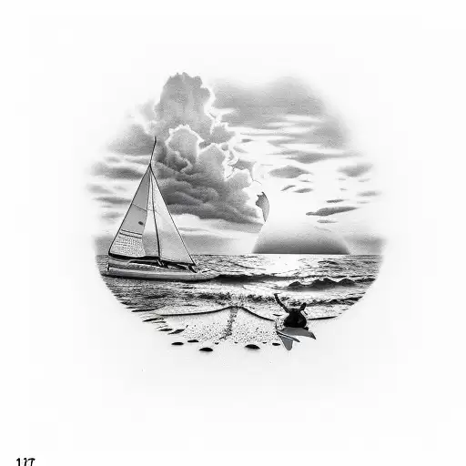 Sunset Beach And Family