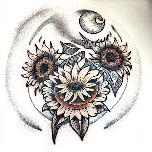Moon With Sunflowers