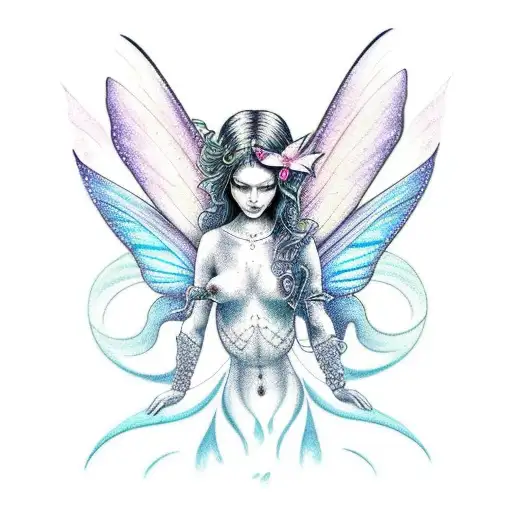 Butterfly Fairy Mermaid Symmetrical