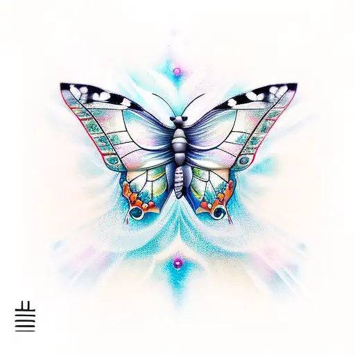 Butterfly With Aquarius Symbol