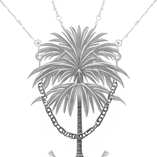 Palm Tree With Chain Crucifix