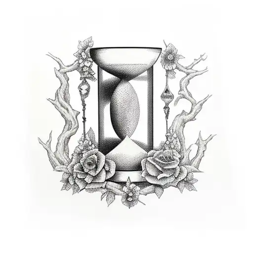 Hourglass Made Of Wood With Roots