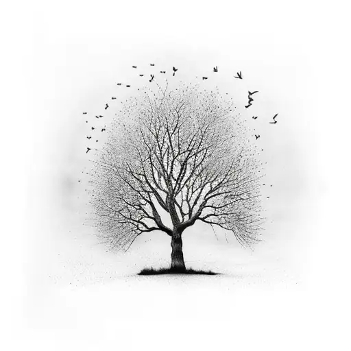 Tree With Ravens For Leaves