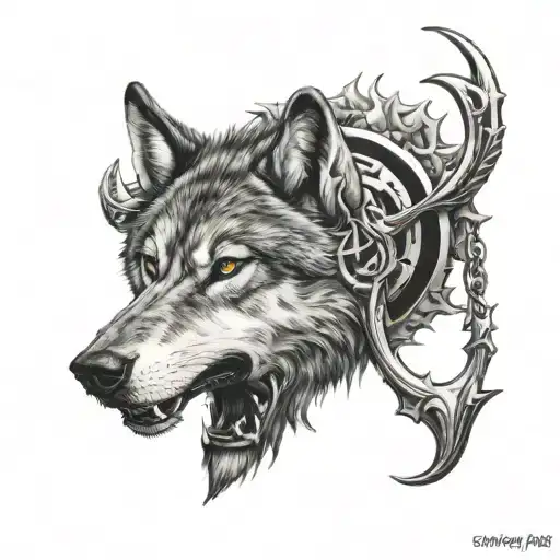 Wolf Face And Trishul Trident Piercing