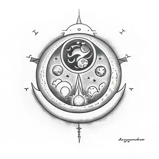 Moon And Sun And Astronaut Smoking