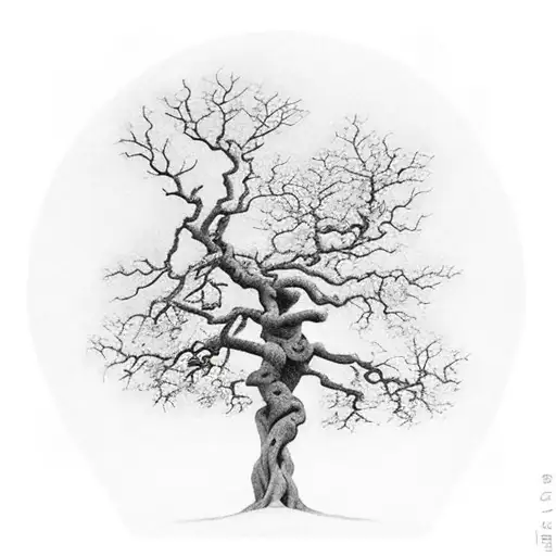 A Majestic German Oak Tree With Roots Shaped Like The German Flag