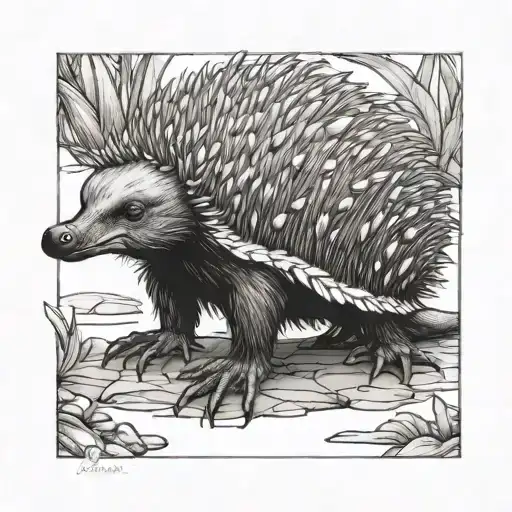 Cartoon Echidna