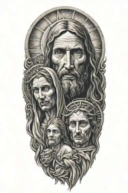 Jesus Christ And Mama Maria Con Rayos