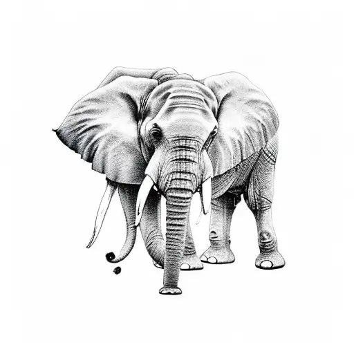 Armband Tatoo Of Rain Forest An Elephant Walking