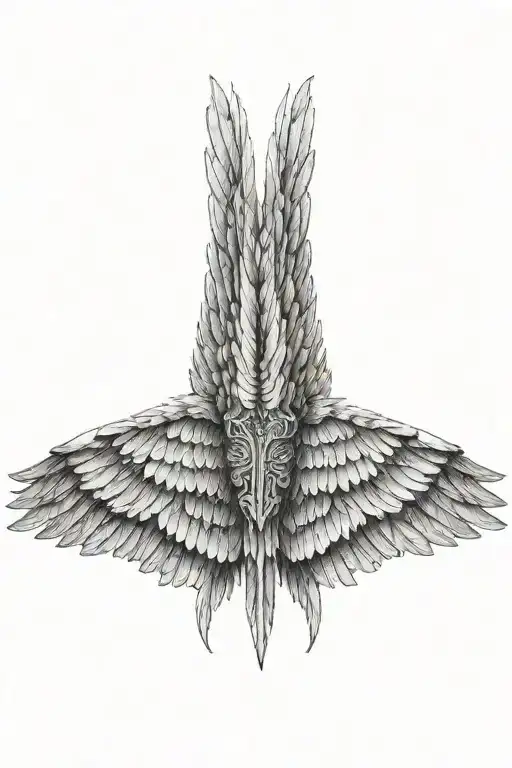 Big Long Angel Wings Spread