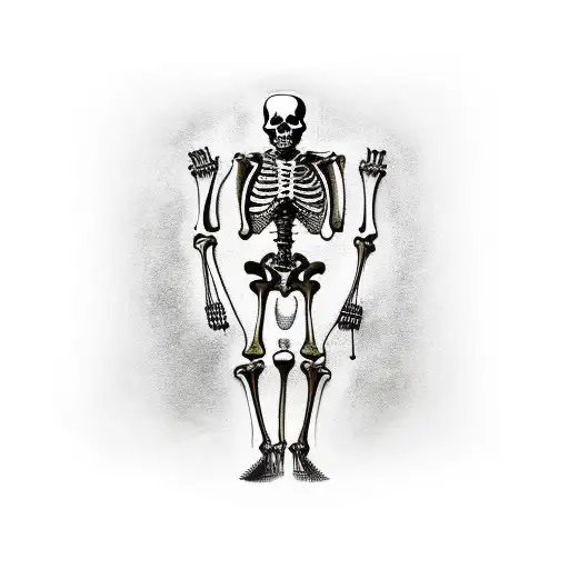 Skeleton In A Labcoat Holding A Beer