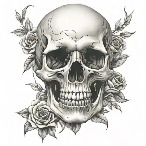 Skull And Roses Neck