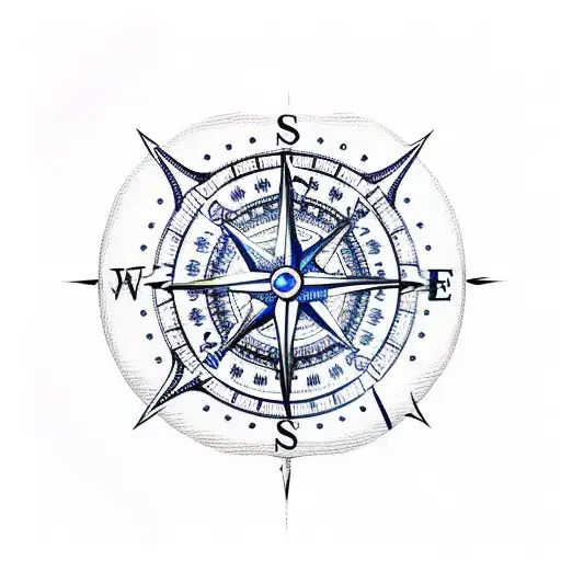 Nautical Compass With Anchor And Mahi Mahi Skeleton