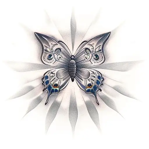 Cover Up A Butterfly Tattoed On The Chest With A Sun