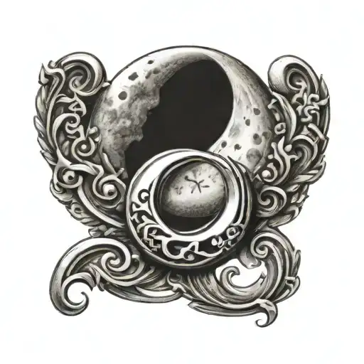 Crescent Moon With Horseshoe