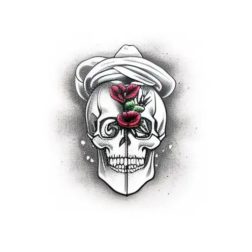 Skull Eating A Watch Full Sleeve