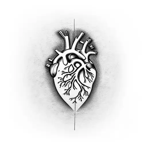 Anatomical Heart With Cats And Trees And Books And Spider And Spiderweb