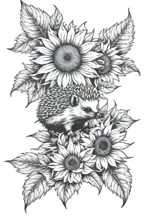 Hedgehog And Sunflower