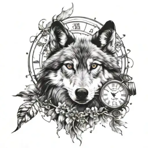 Wolf Time Piece Incorporating Elements